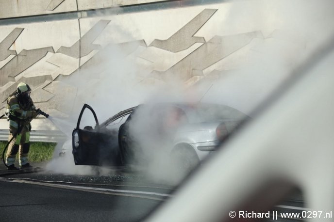 #Abcoude - Autobrand op A2 bij Abcoude @vid